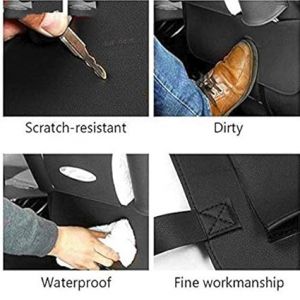 Moto Shield Deluxe Car Seat Organizer – Multi-Pocket PU Leather Storage Bag for Phones, Bottles, Tissues & Umbrella (Black)